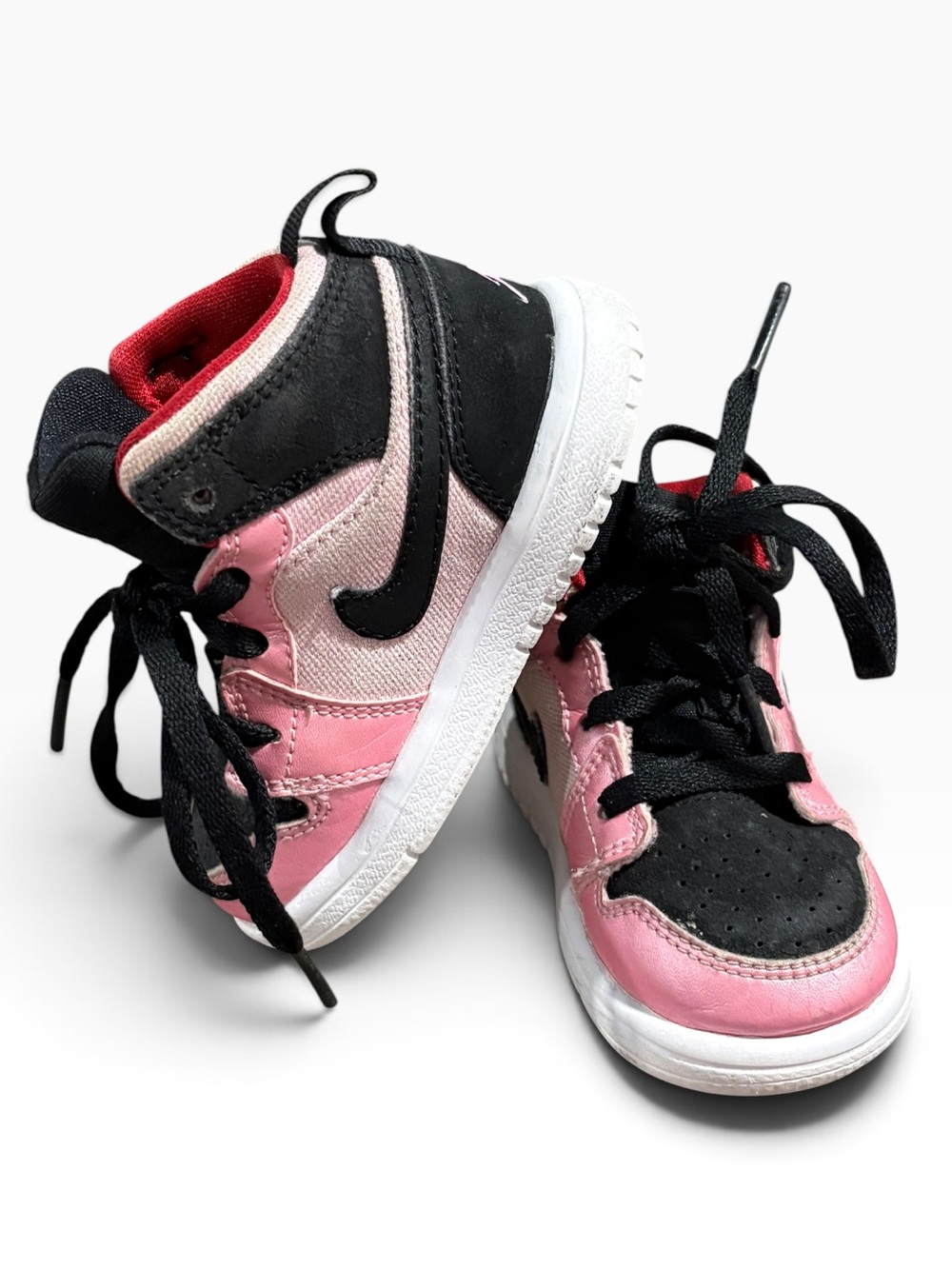 Nike X Air Jordan 1 Mid Coral Chalk Lace Up Infant Toddlers Shoes Size 5